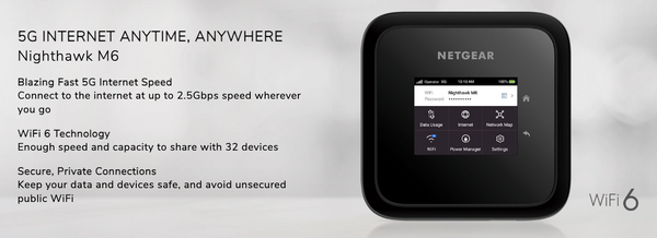 Netgear Nighthawk M6 5G WiFi 6 Mobile Router (MR6150) in Canada